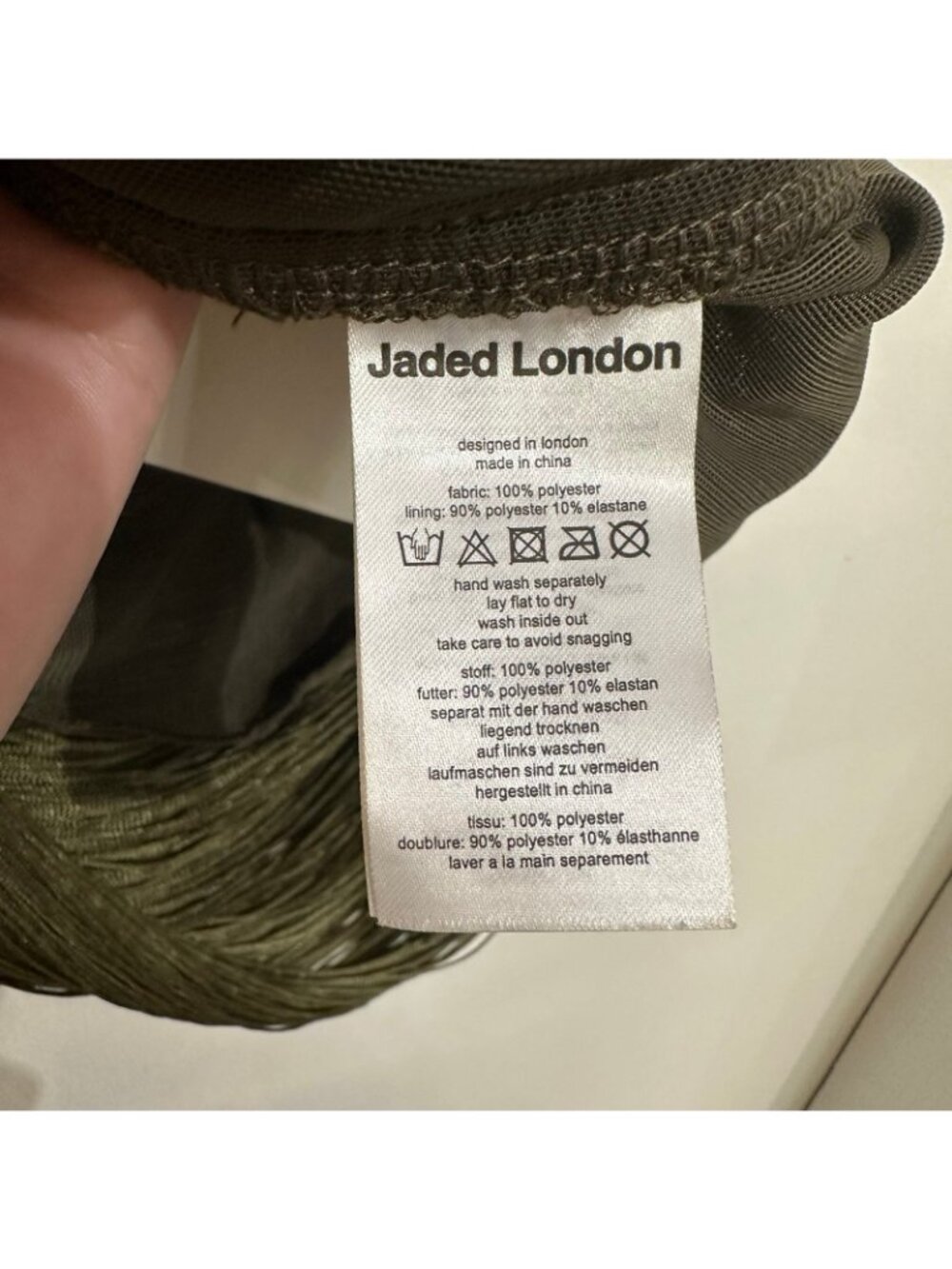 NWT Jaded London Fringe Dress in Khaki M - Picture 11 of 11